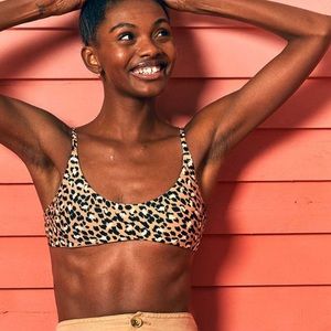 AERIE leopard print bathing suit top